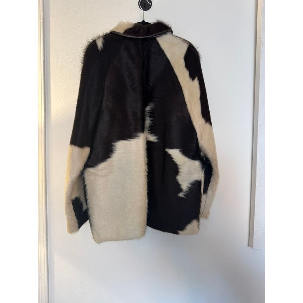 Bode NWT Leather-Pony Hair Cow Print Coat - Picture 2 of 7